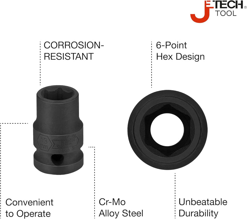1/2 Inch Drive 13mm Standard Impact Socket