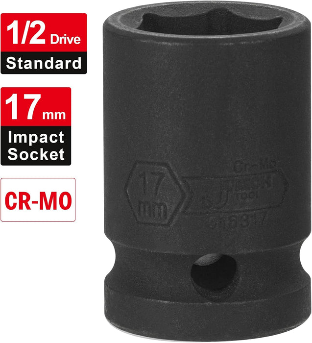 1/2 Inch Drive 17mm Standard Impact Socket