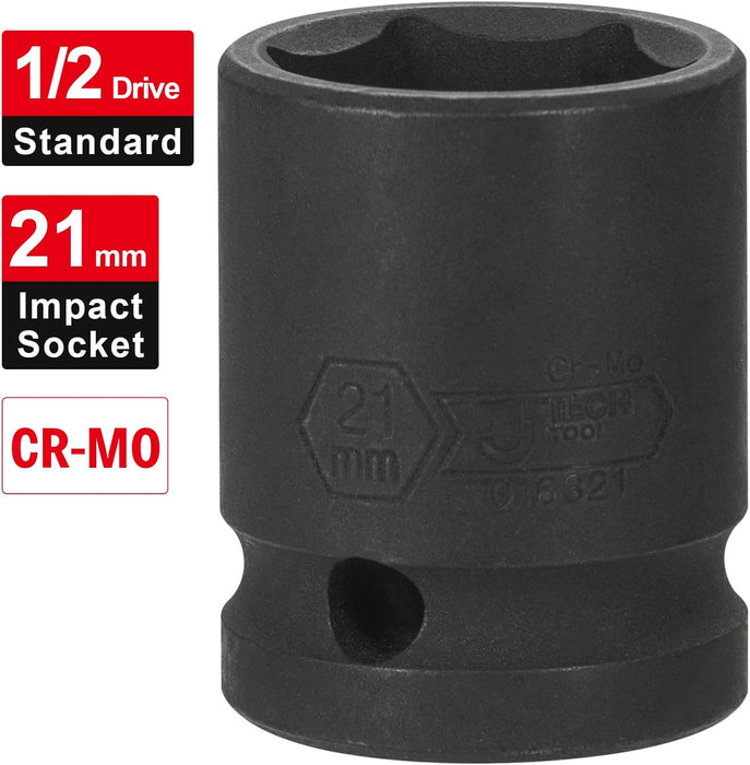 1/2 Inch Drive 21mm Standard Impact Socket