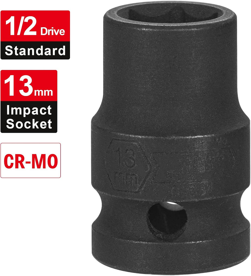 1/2 Inch Drive 13mm Standard Impact Socket