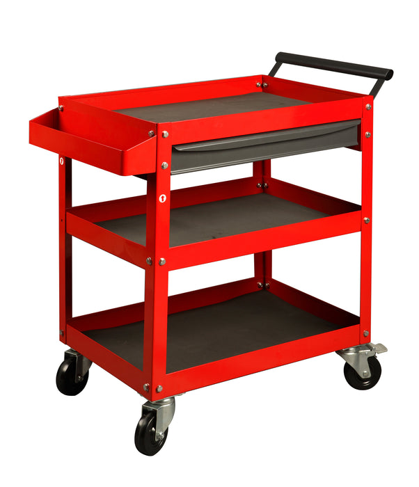 4-Tier Rolling Tool Cart with Drawer Heavy-Duty Steel