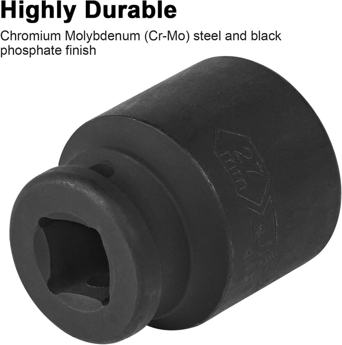 1/2 Inch Drive 27mm Standard Impact Socket