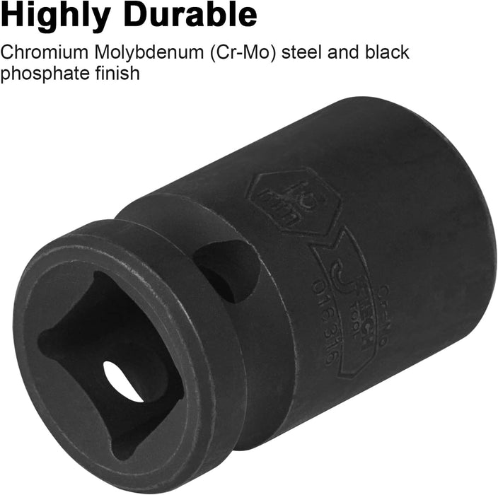 1/2 Inch Drive 16mm Standard Impact Socket