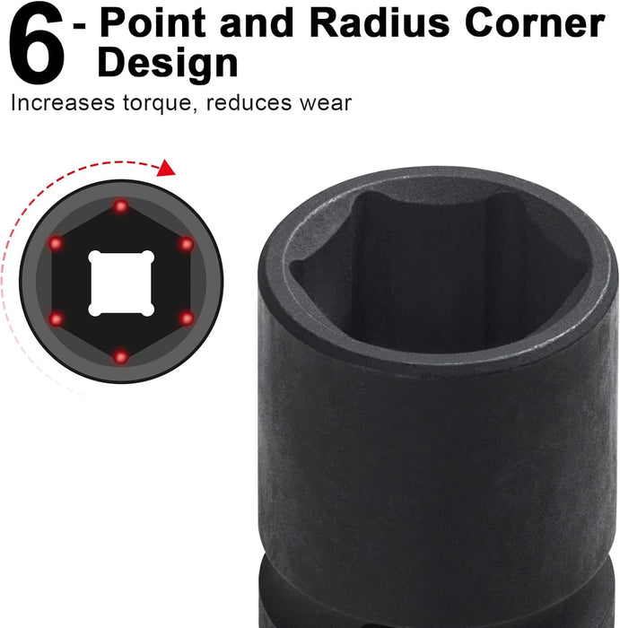 1/2 Inch Drive 21mm Standard Impact Socket