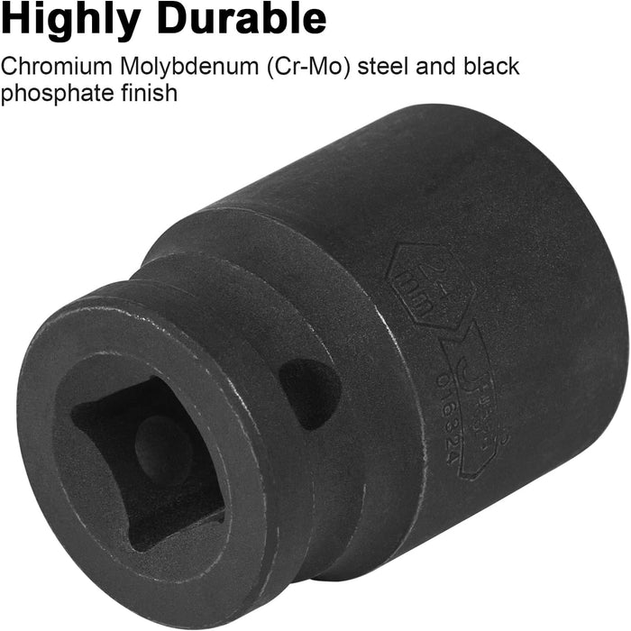 1/2 Inch Drive 24mm Standard Impact Socket