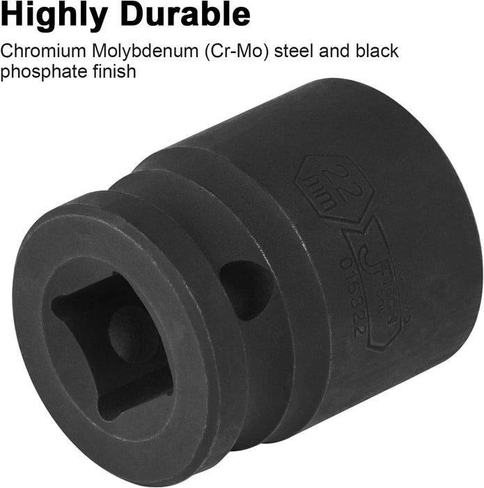 1/2 Inch Drive 22mm Standard Impact Socket