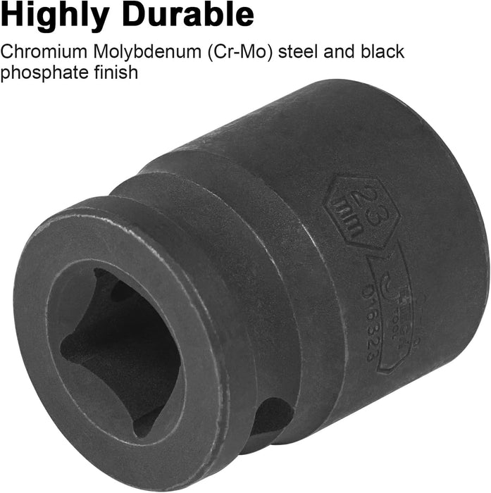 1/2 Inch Drive 23mm Standard Impact Socket