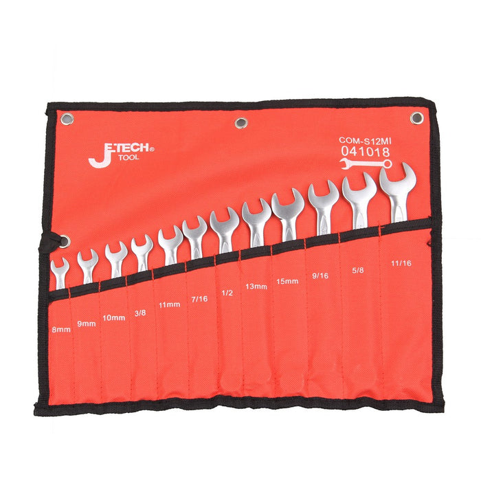 Combination Wrench Set SAE & Metric 12-Piece