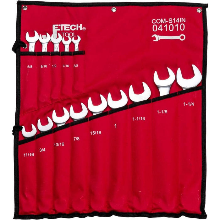 Combination Wrench Set 14 Piece (3/8 Inch-1-1/4 Inch)