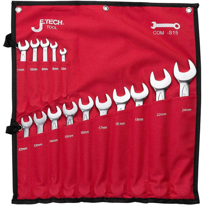 Combination Wrench Set 15-Piece Metric (5.5–24mm)