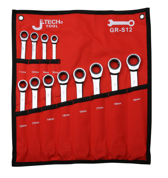 Combination Gear Wrench Set Metric 12-Piece