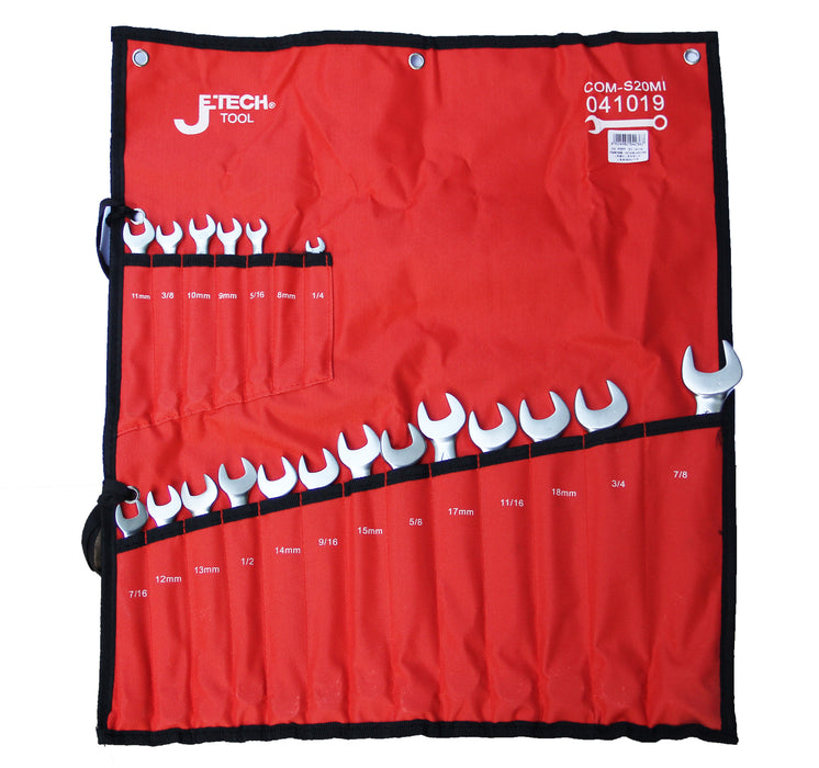 Combination Wrench Set SAE & Metric 20-Piece