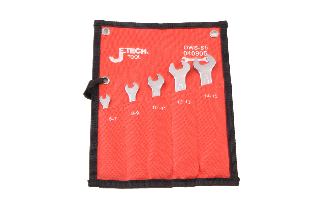 Double Open Wrench Set Metric 5-Piece (6–15mm)