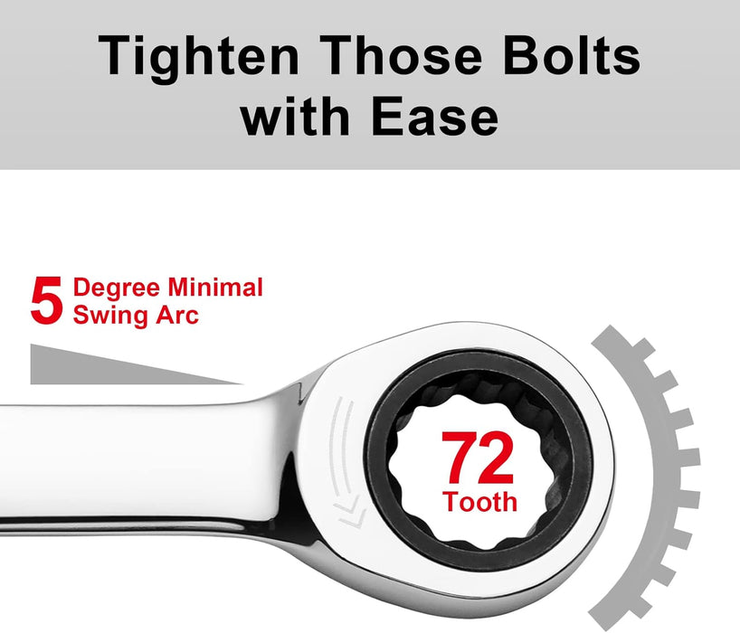 Ratcheting Combination Wrench, Gear Spanner 24mm