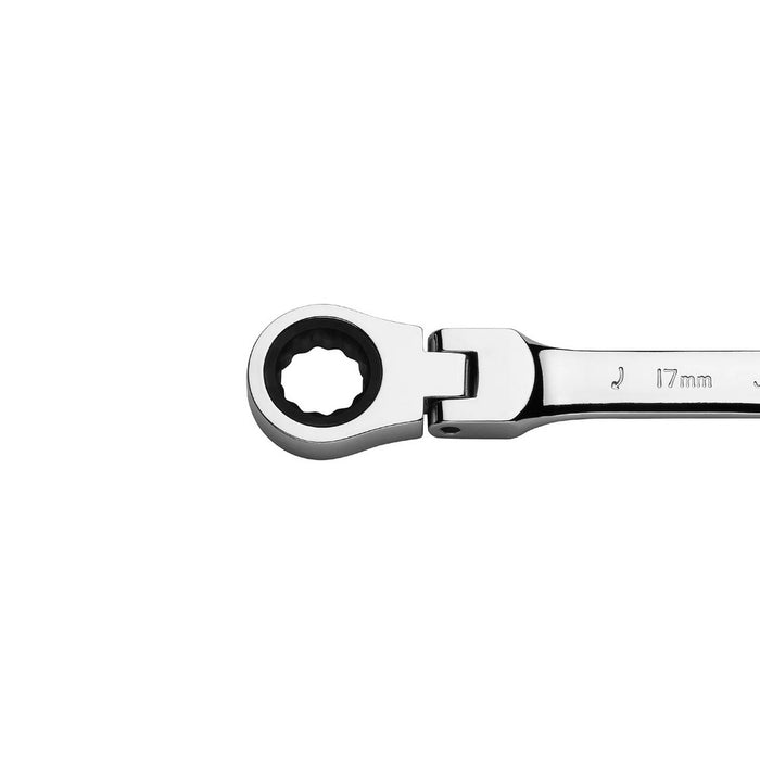 Flexible Head Ratchet Combination Wrench, Gear Spanner 17mm