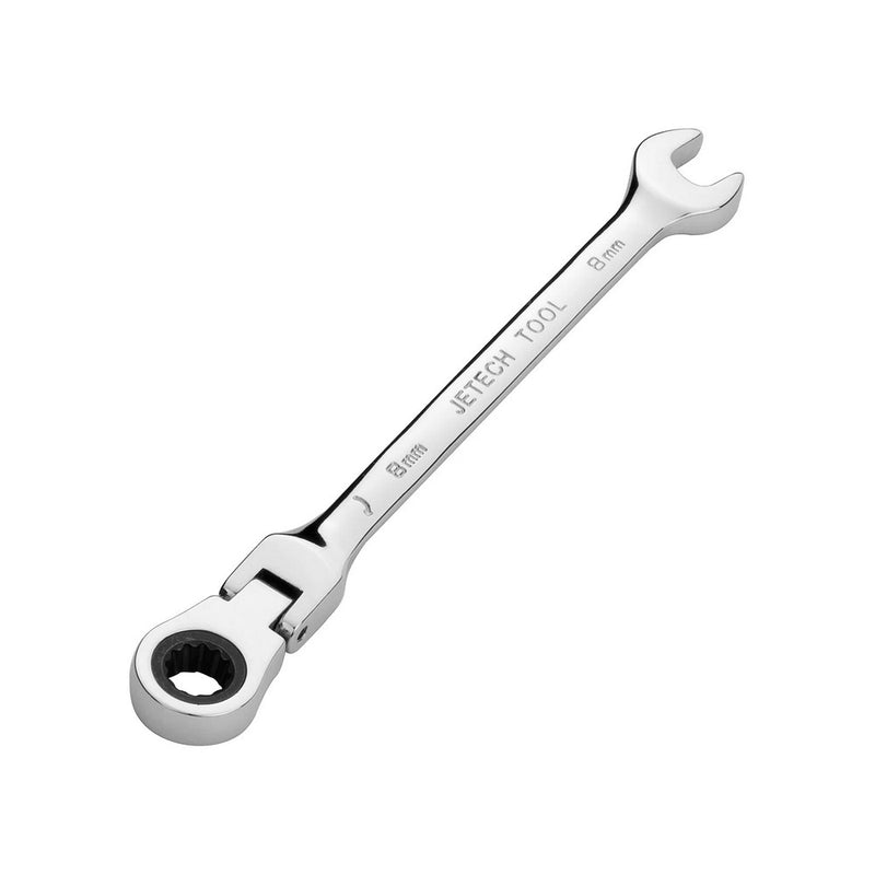 Flexible Head Ratchet Combination Wrench, Gear Spanner 8mm