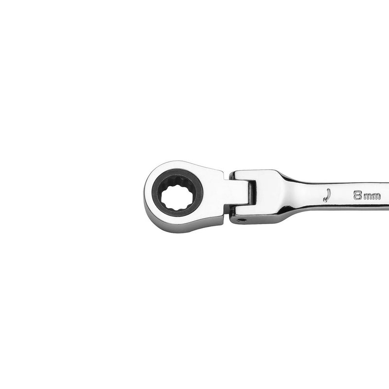Flexible Head Ratchet Combination Wrench, Gear Spanner 8mm