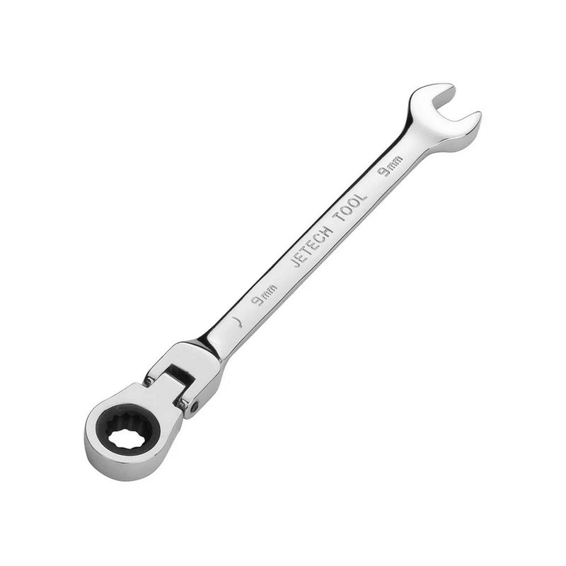 Flexible Head Ratchet Combination Wrench, Gear Spanner 9mm