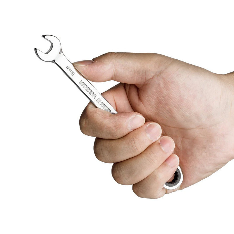 Flexible Head Ratchet Combination Wrench, Gear Spanner 9mm