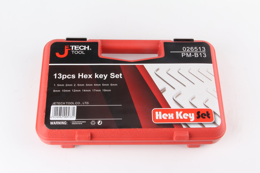 Hex Key Set 13-Piece Metric Medium (1.5–19mm)