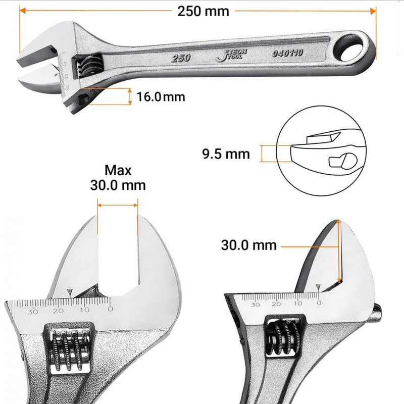 Adjustable Wrench 10-Inch Heavy-Duty