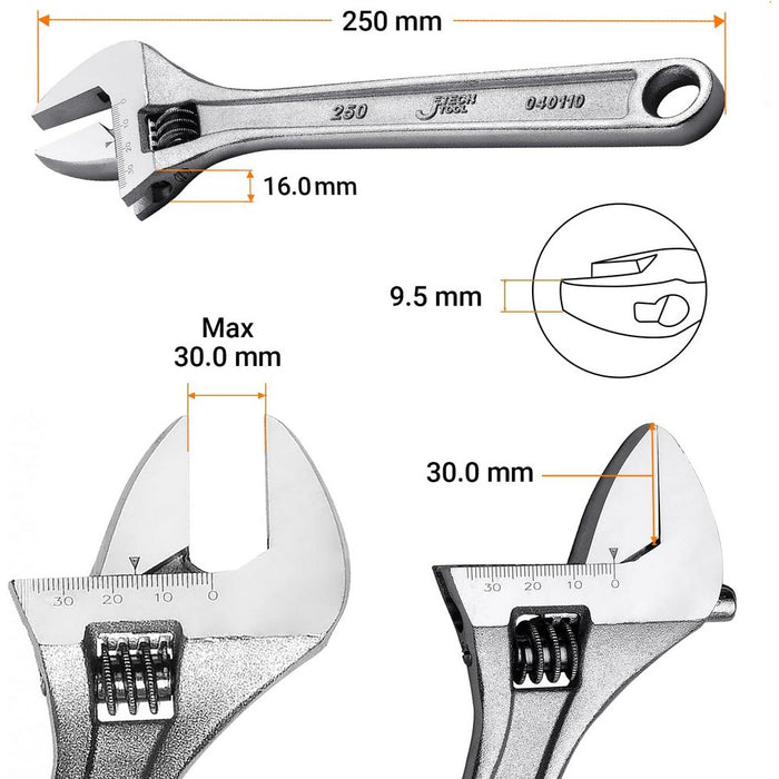 Adjustable Wrench, 10 Inch