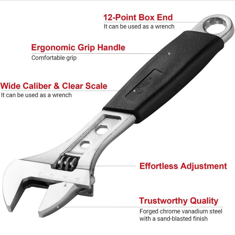 Adjustable Wrench with Softgrip 10-inch