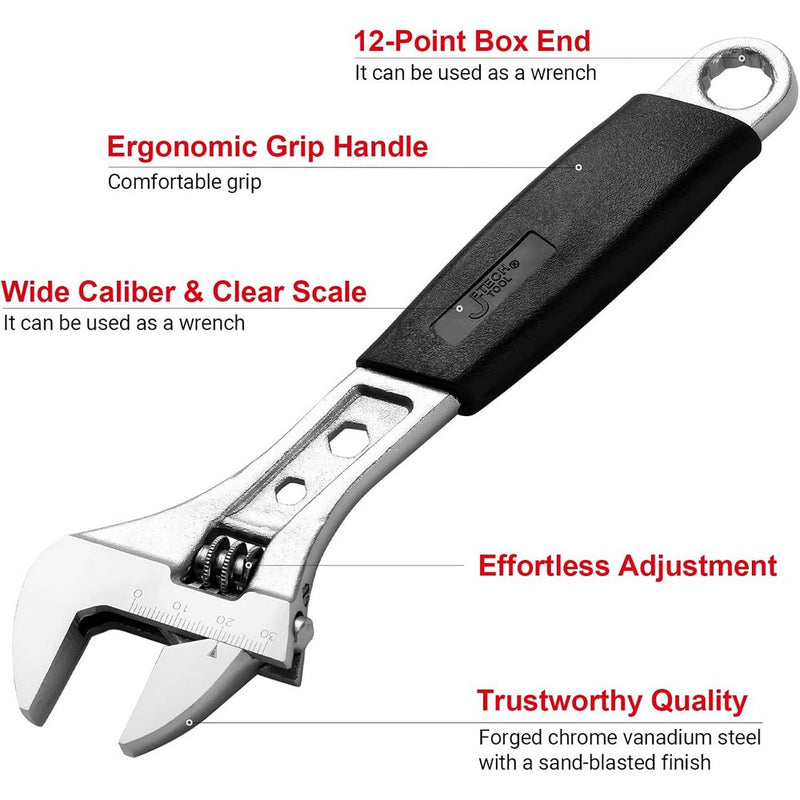 Adjustable Wrench with Softgrip 8-inch