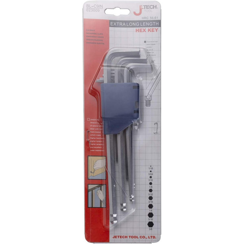 Allen Wrenches Ball End Long Hex Key Set Metric (9-Piece, 1.5-10mm)