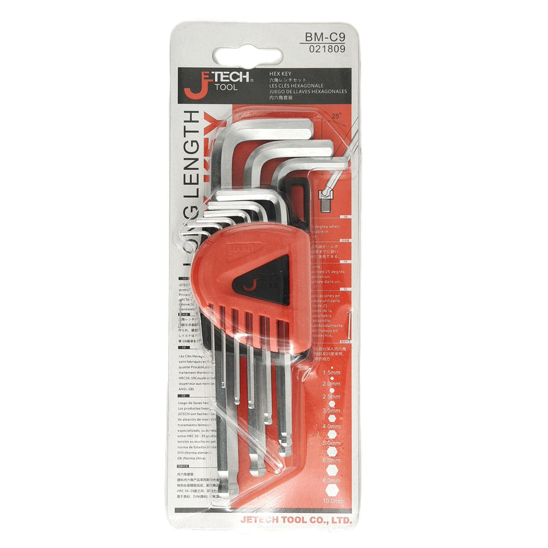 Hex Key Set 9-Piece Metric (1.5–10mm)