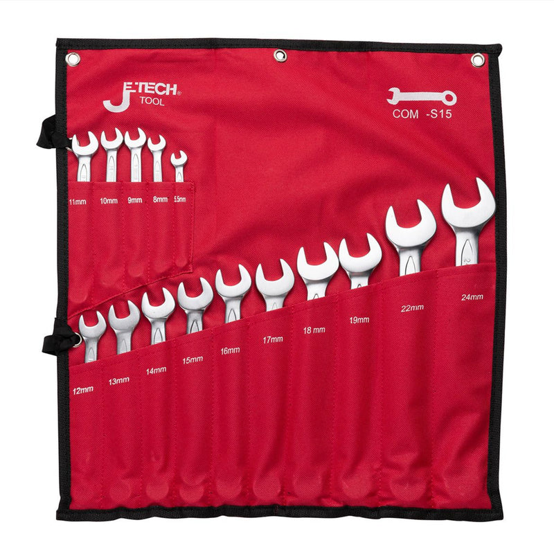 Combination Wrench Set 15-Piece Metric (5.5–24mm)