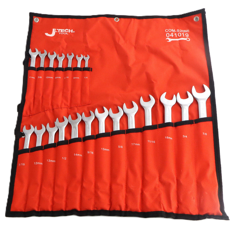 Combination Wrench Set SAE & Metric 20-Piece
