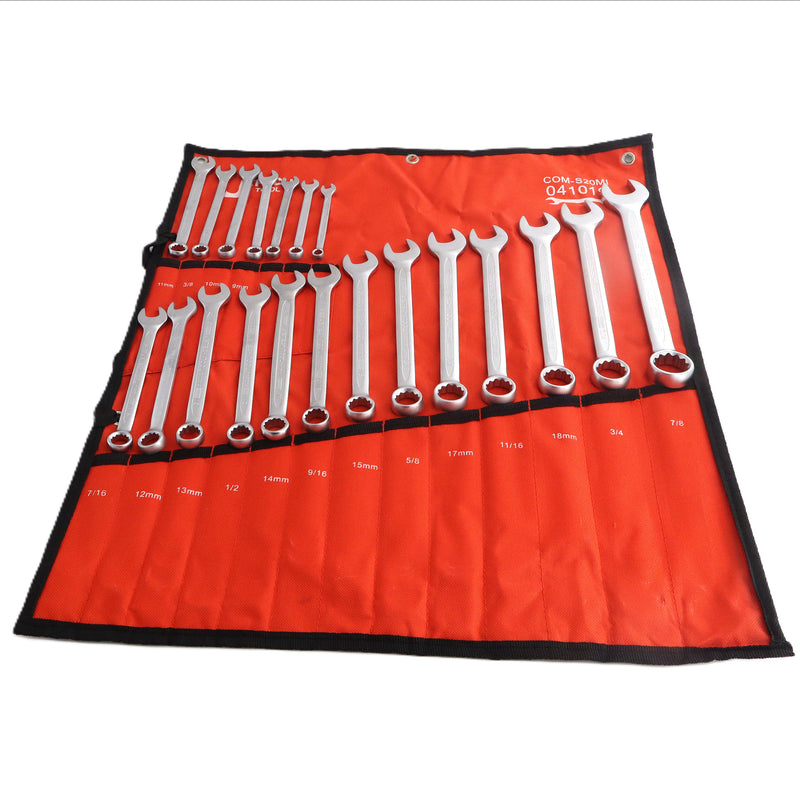 Combination Wrench Set SAE & Metric 20-Piece