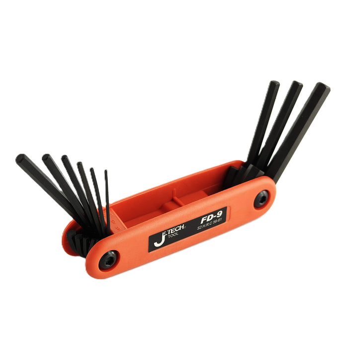 Folding Hex Key Set 9-Piece Metric (1.5–8mm)