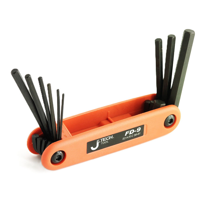Folding Hex Key Set 9-Piece Metric (1.5–8mm)
