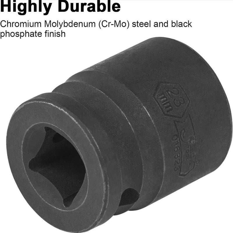 1/2 Inch Drive 23mm Standard Impact Socket