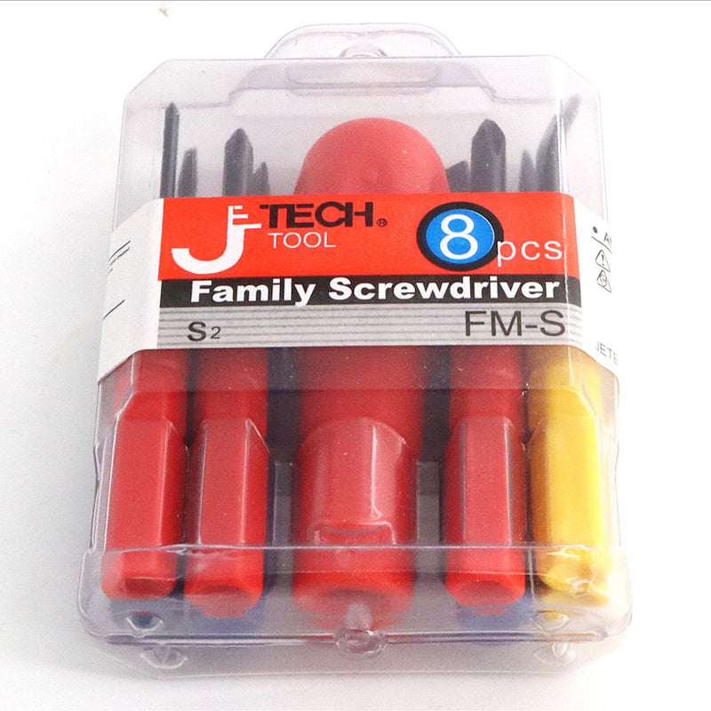 Family Screwdriver Set Phillips & Slotted, Awl & Puller, Small (8-Piece)