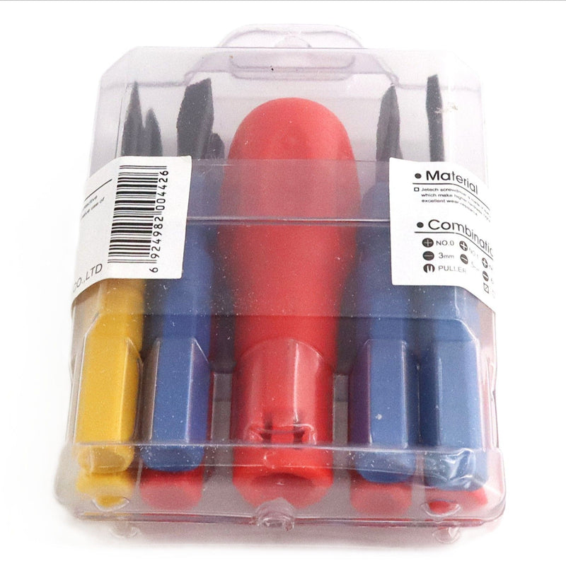 Family Screwdriver Set Phillips & Slotted, Awl & Puller, Small (8-Piece)