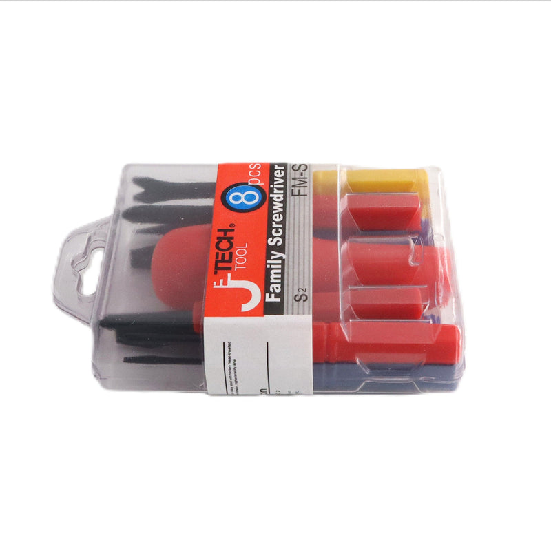 Family Screwdriver Set Phillips & Slotted, Awl & Puller, Small (8-Piece)