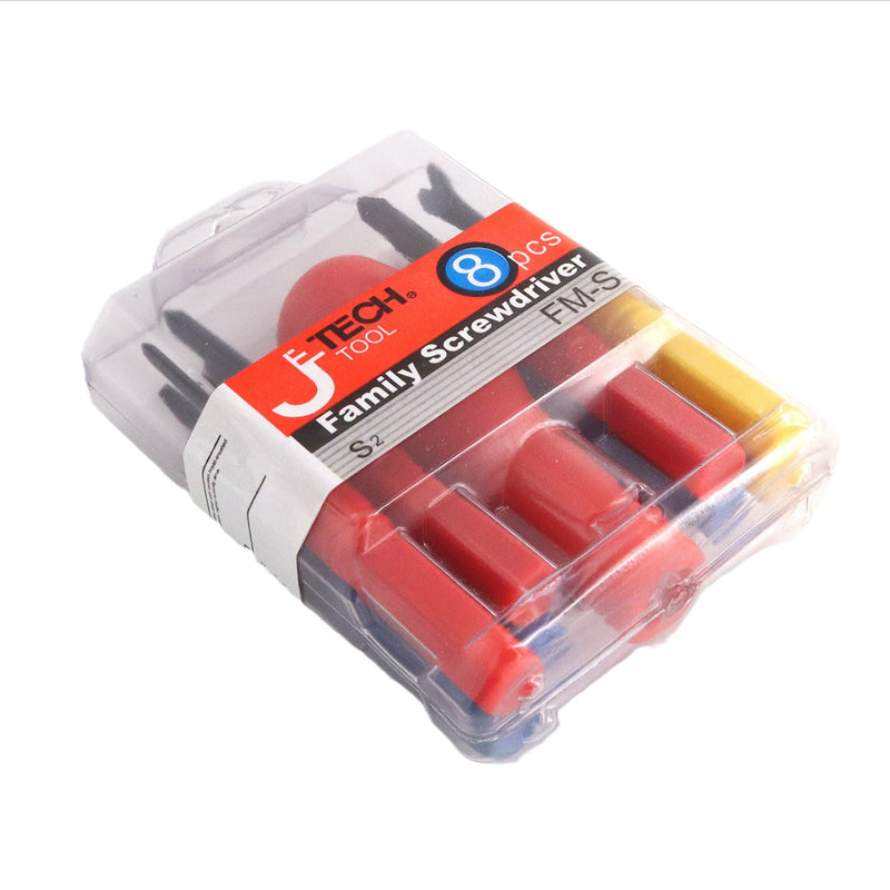 Family Screwdriver Set Phillips & Slotted, Awl & Puller, Small (8-Piece)