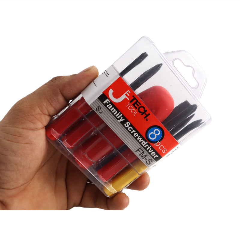 Family Screwdriver Set Phillips & Slotted, Awl & Puller, Small (8-Piece)