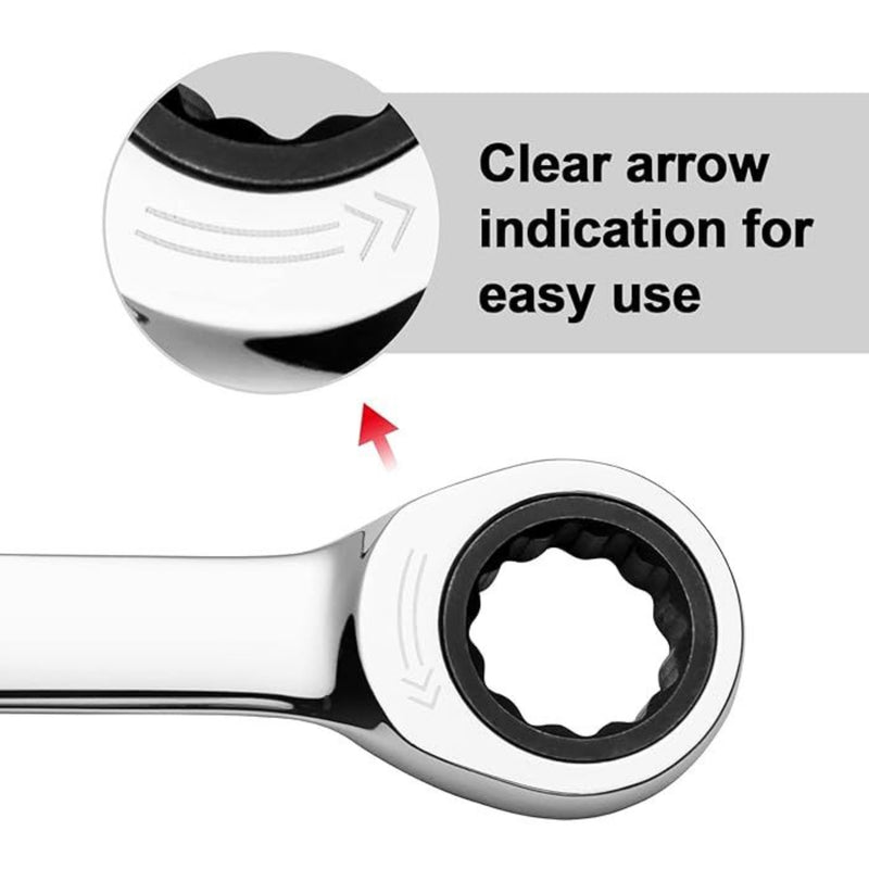 Ratcheting Combination Wrench, Gear Spanner 19mm