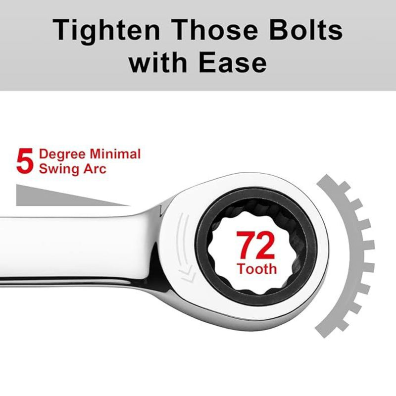 Ratcheting Combination Wrench, Gear Spanner 19mm