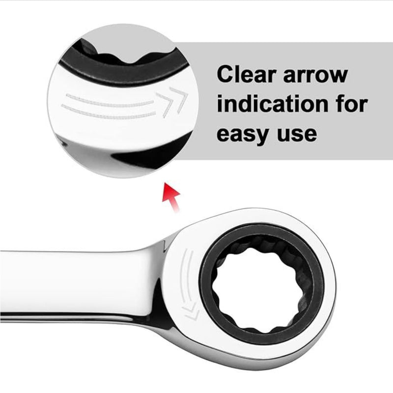 Ratcheting Combination Wrench, Gear Spanner 22mm