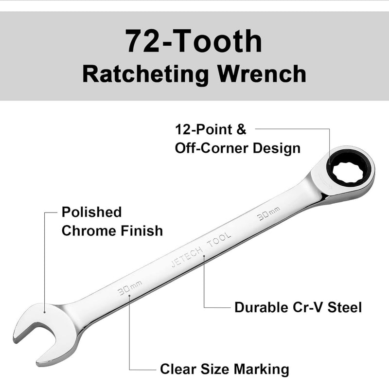 Ratcheting Combination Wrench, Gear Spanner 30mm