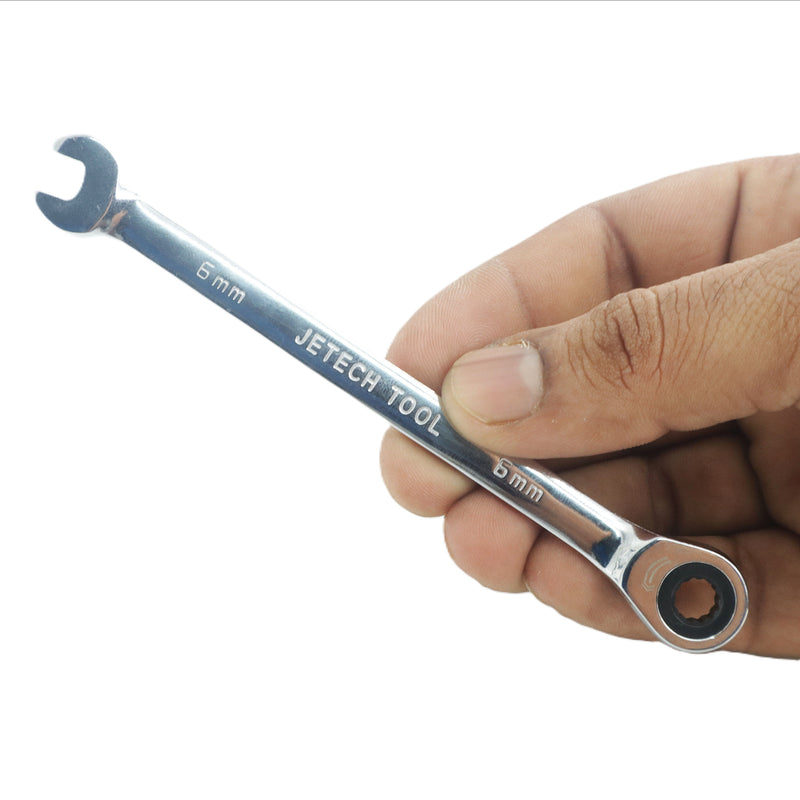 Ratcheting Combination Wrench, Gear Spanner 6 mm