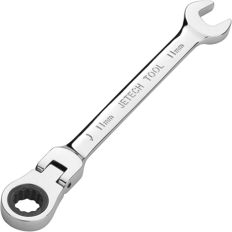 Flexible Head Ratchet Combination Wrench, Gear Spanner 11mm
