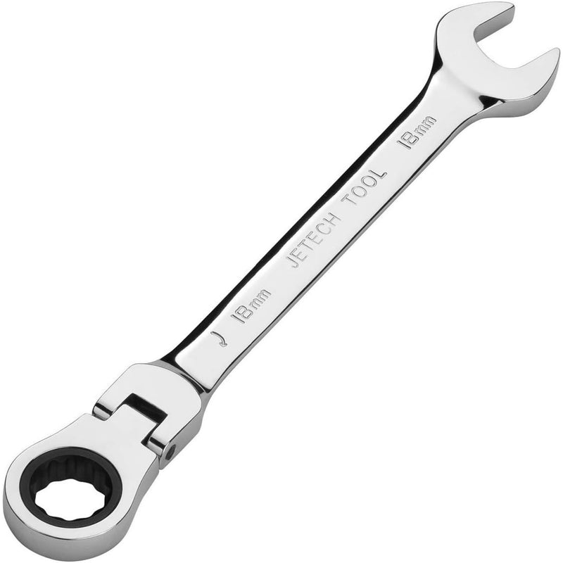 Flexible Head Ratchet Combination Wrench, Gear Spanner 18mm