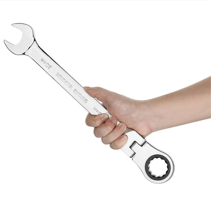 Flexible Head Ratchet Combination Wrench, Gear Spanner 30mm