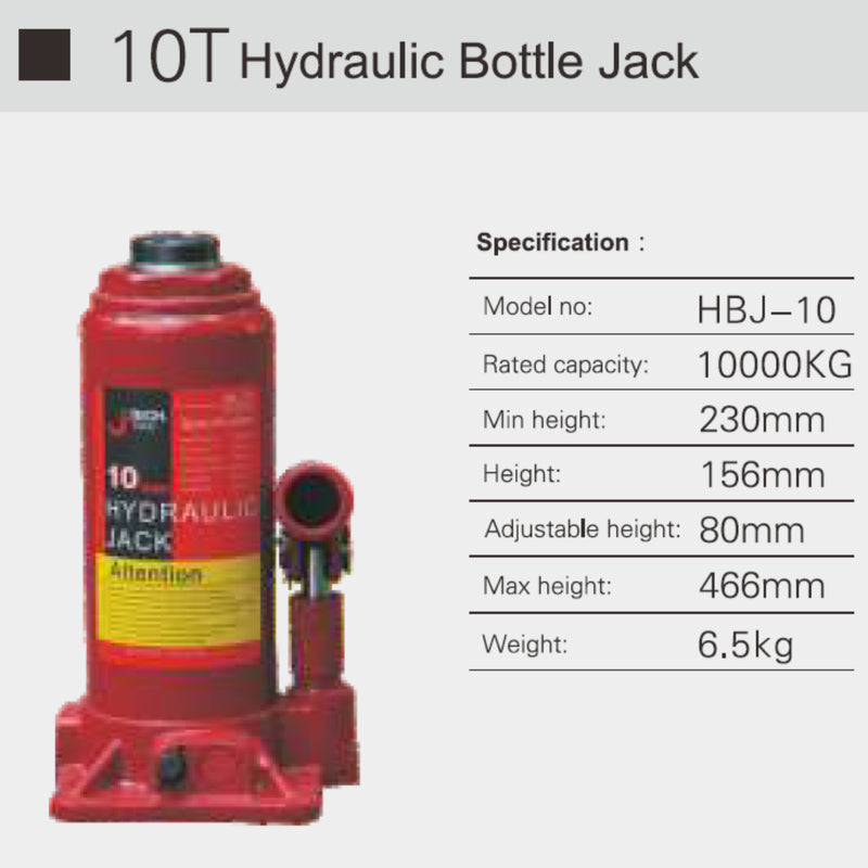 Hydraulic Bottle Jack 10 Ton Heavy Duty